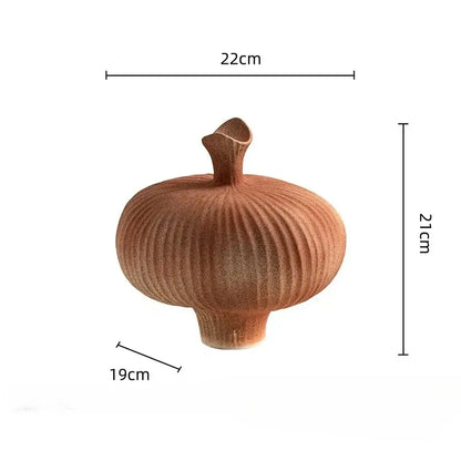 Geometric abstract blush pink ceramic vase living room ribbed decor