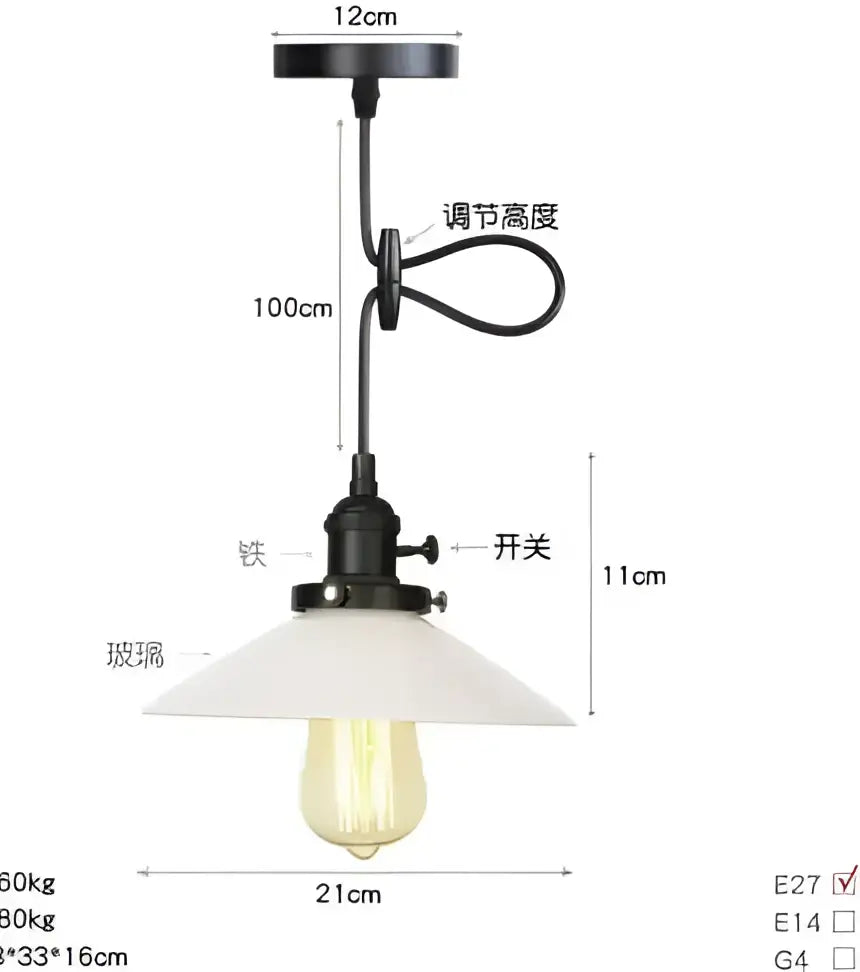 Geometric amber & cream glass pendant light for dining room