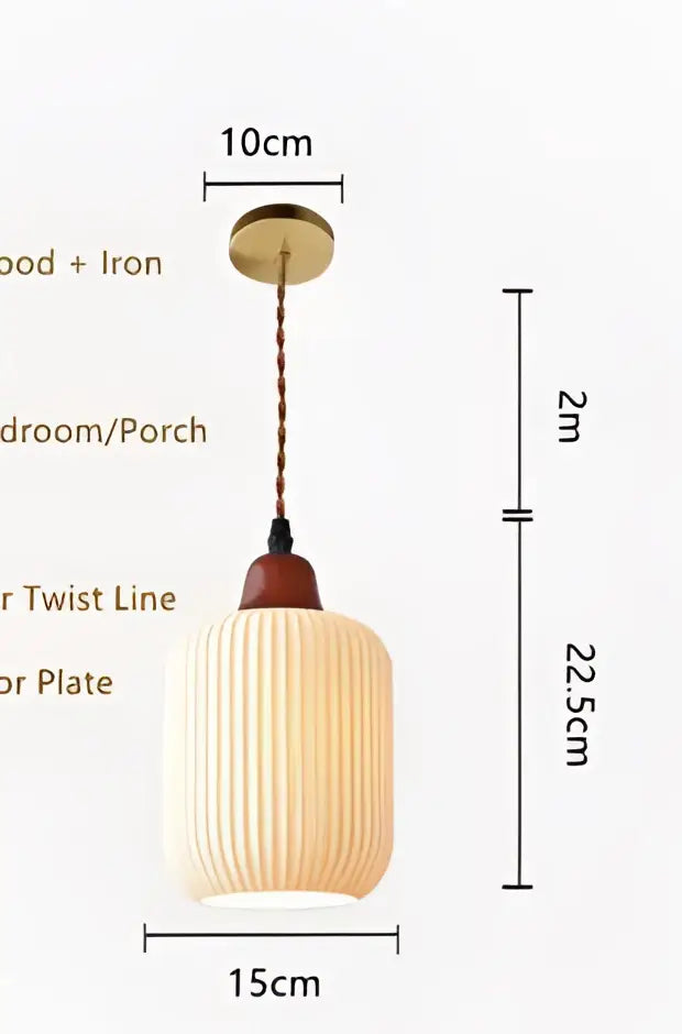 Geometric amber & cream glass pendant light for dining room