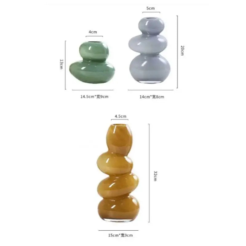 Geometric amber glass stackable terrarium living room home decor