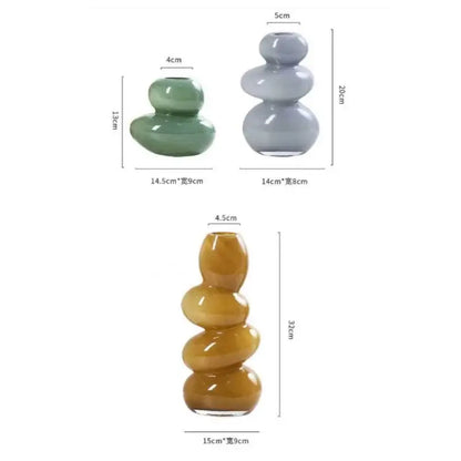 Geometric amber glass stackable terrarium living room home decor