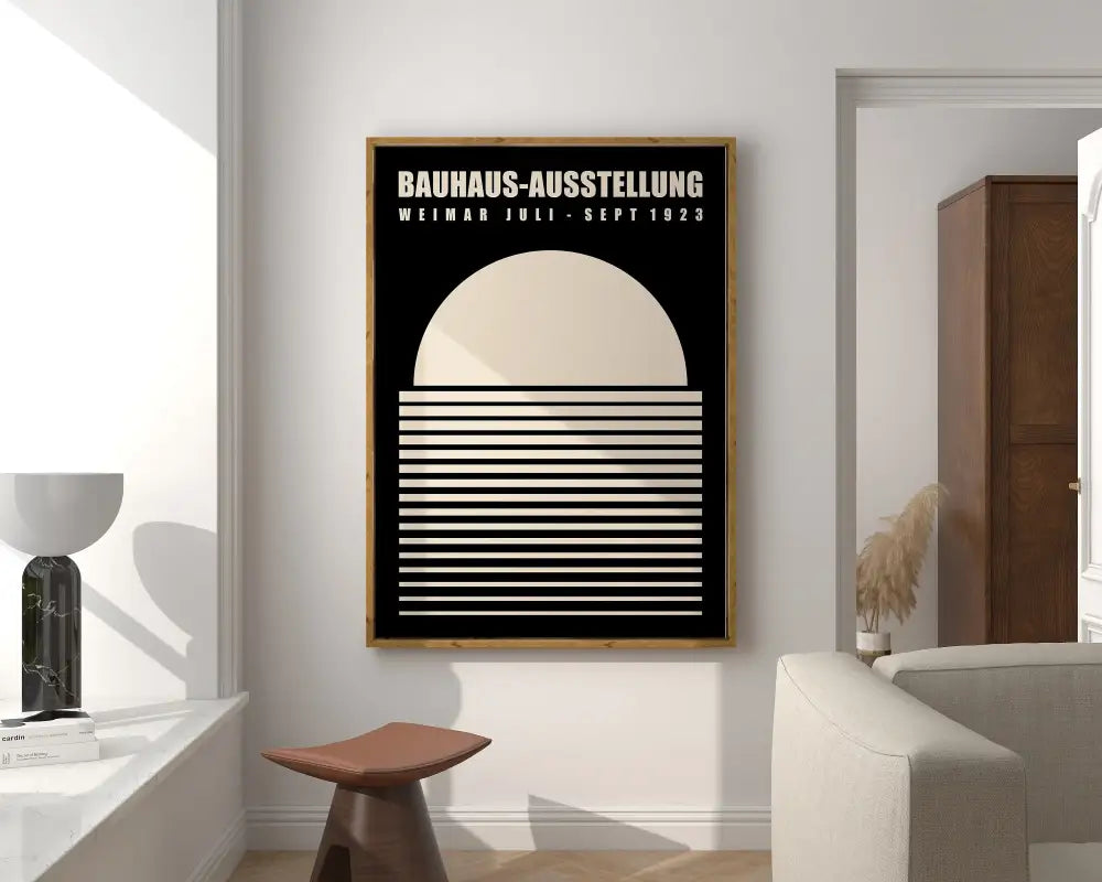Bauhaus black & white geometric art canvas prints living room decor
