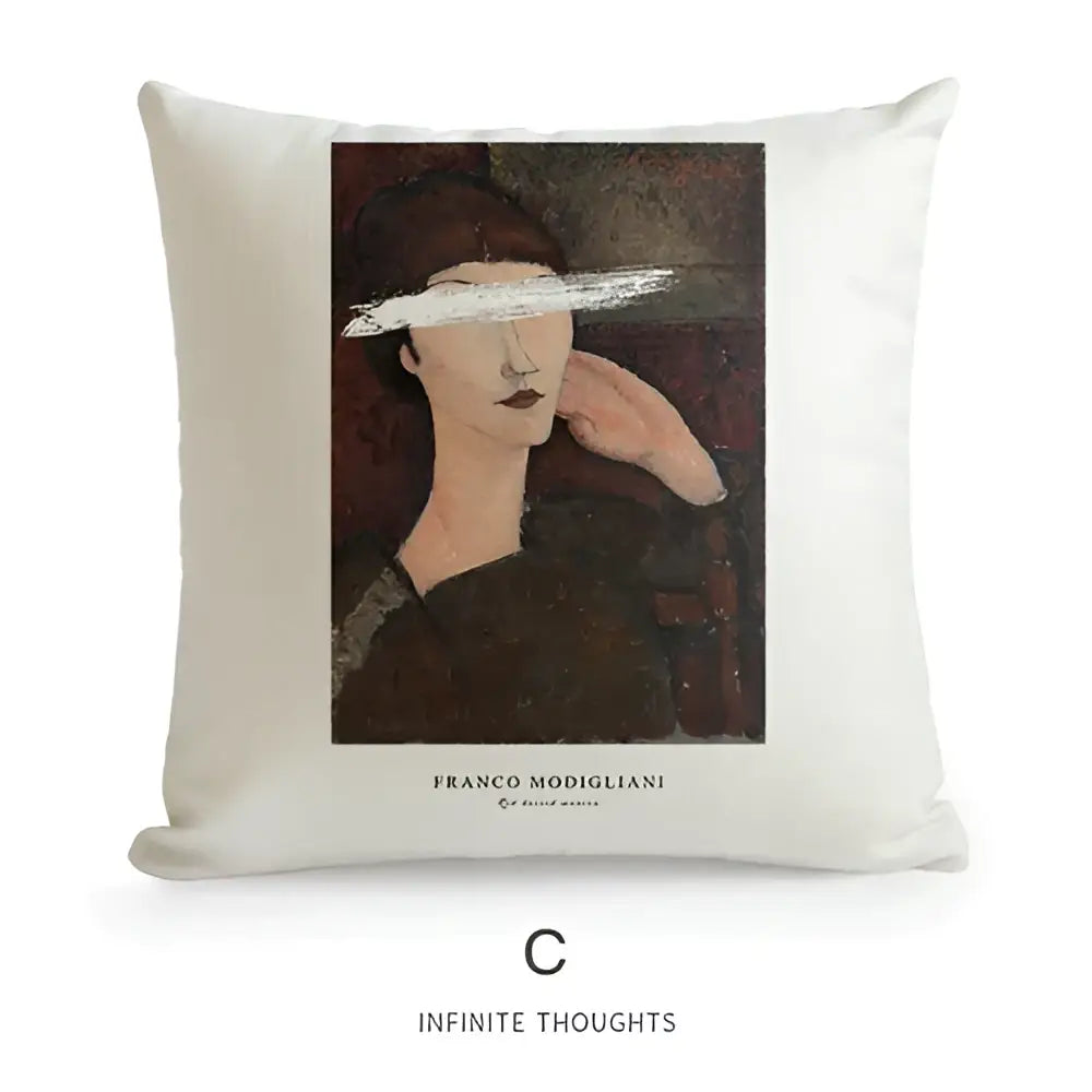Geometric artist sofa cushion cover white living room portrait decor