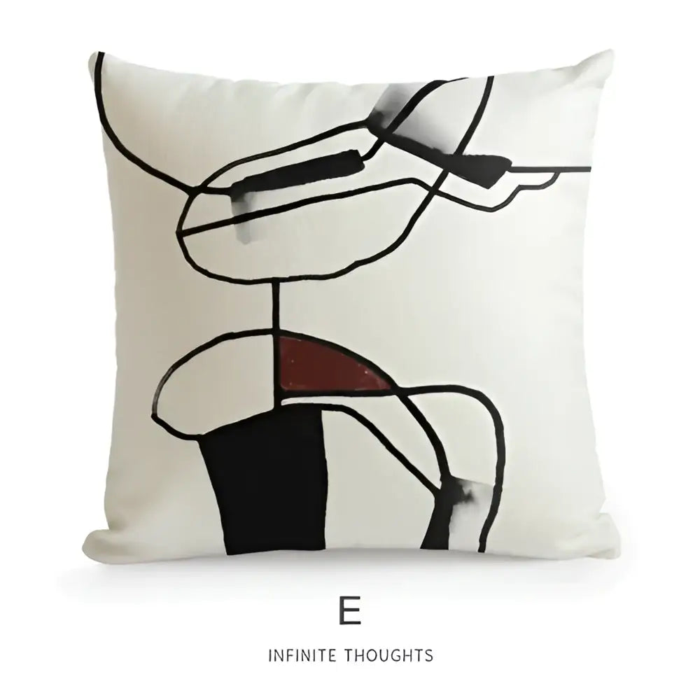 Geometric artist sofa cushion cover white living room portrait decor