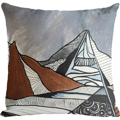 Geometric artist sofa cushion cover white living room portrait decor