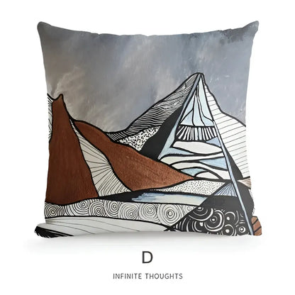 Geometric artist sofa cushion cover white living room portrait decor