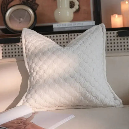 Geometric black & cream jacquard pillow cover set – living room