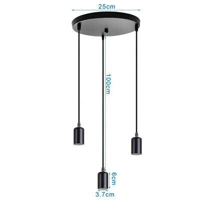 Geometric black iron 3-light chandelier pendant kitchen