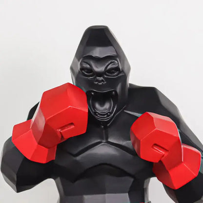 Geometric black & gold king kong gorilla sculpture office desk decor