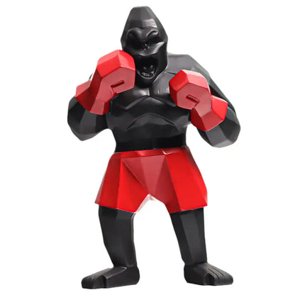 Geometric black & gold king kong gorilla sculpture office desk decor