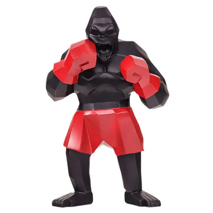 Geometric black & gold king kong gorilla sculpture office desk decor