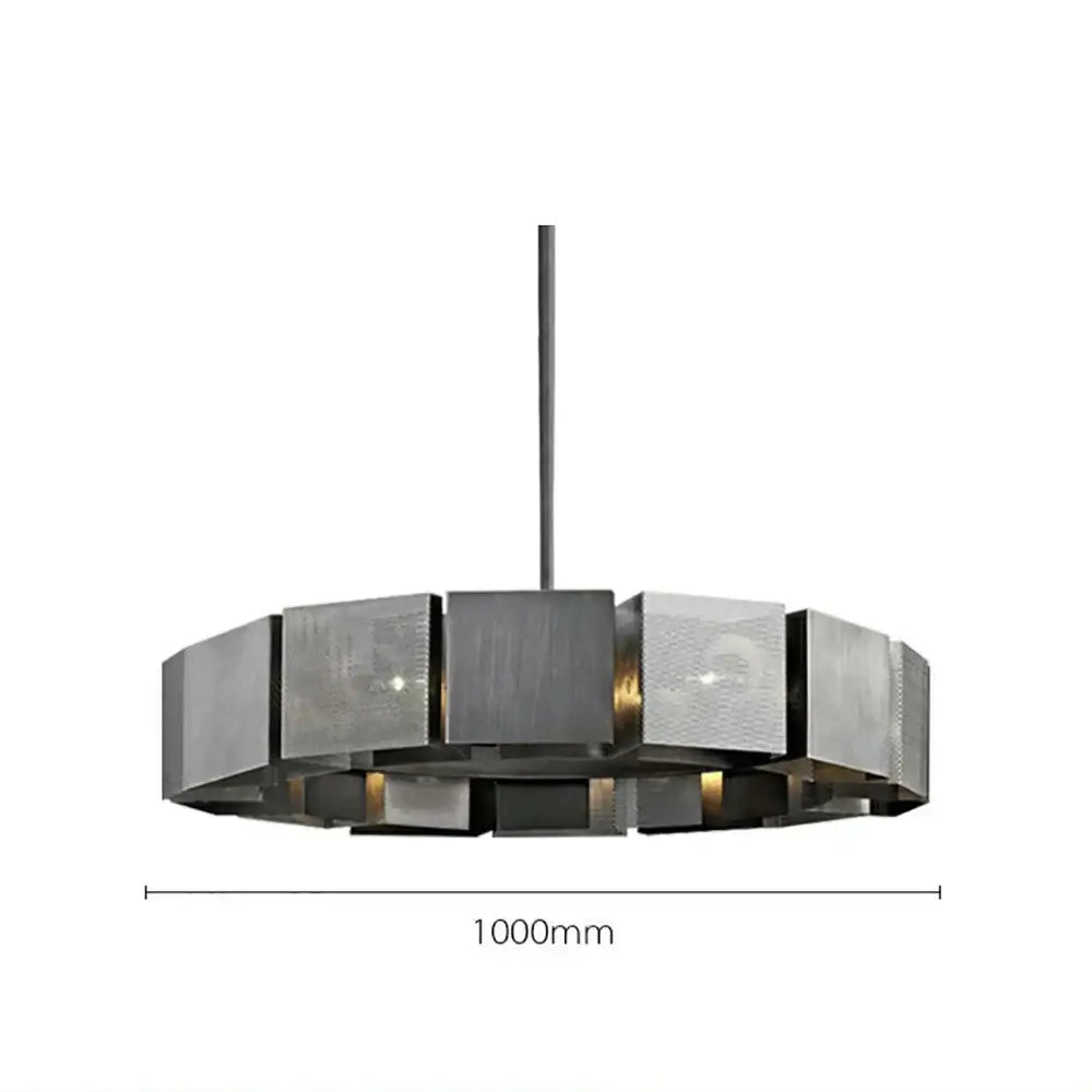 Geometric black & gold metal pendant light for dining room