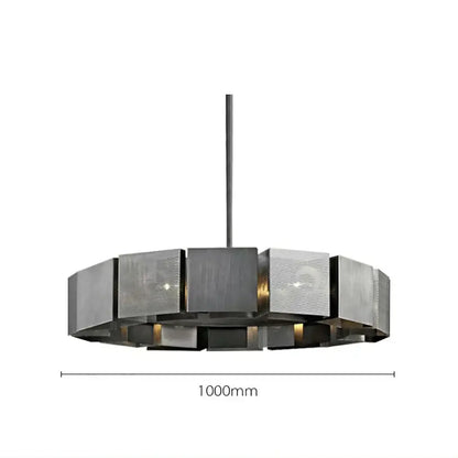 Geometric black & gold metal pendant light for dining room