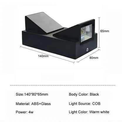Geometric black led outdoor wall light bedroom decoration lamp