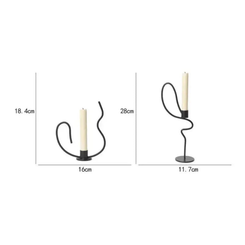 Geometric black metal candlestick candelabrum dining room centerpiece