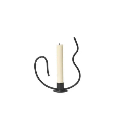 Geometric black metal candlestick candelabrum dining room centerpiece