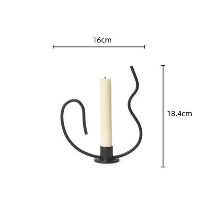 Geometric black metal candlestick candelabrum dining room centerpiece