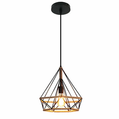 Geometric black metal chandelier kitchen wireframe pendant light