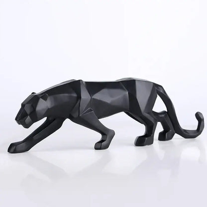 Geometric black panther resin statue living room decor
