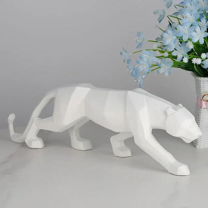 Geometric black panther resin statue living room decor