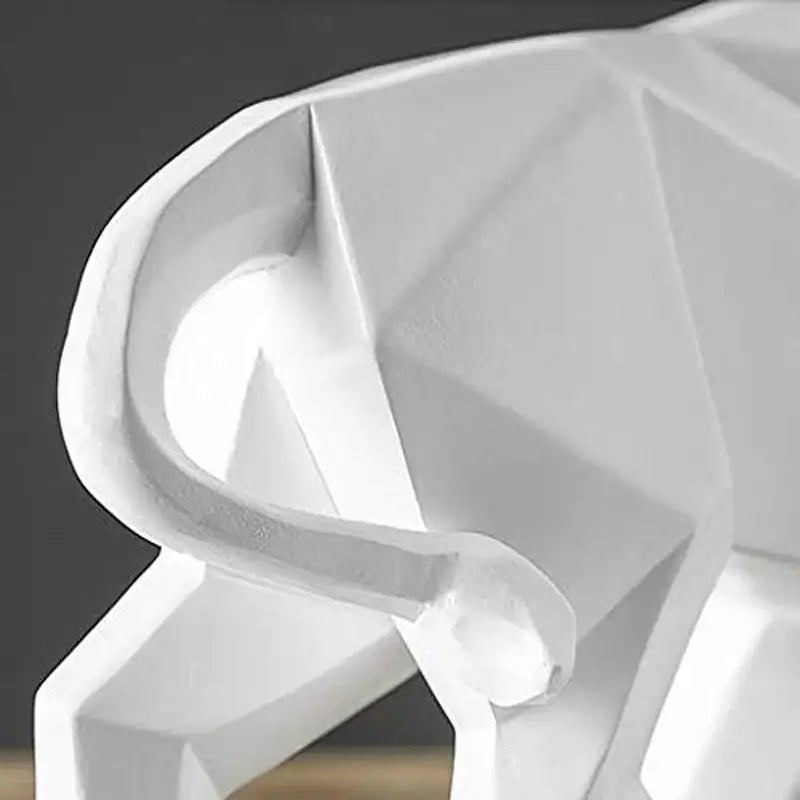 Geometric black & white bull bison sculpture living room decor