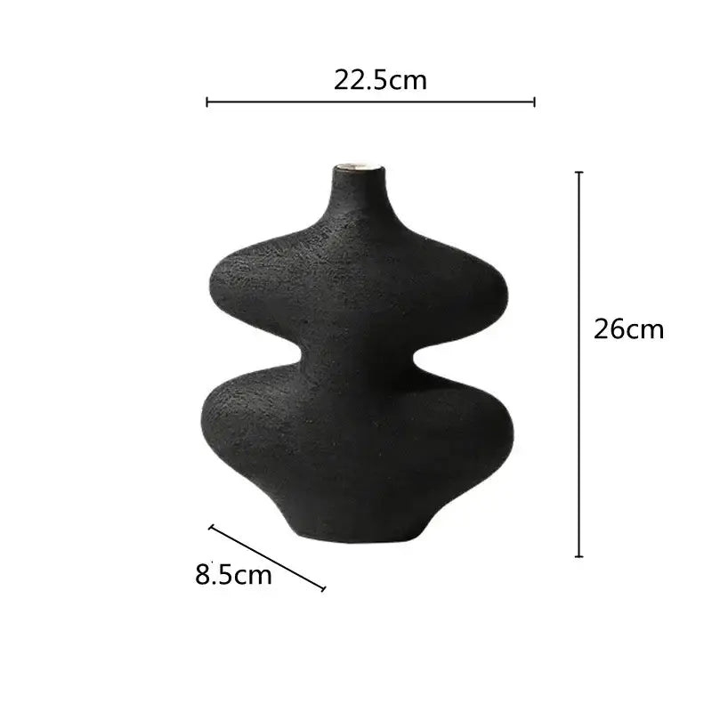 Geometric black & white ceramic vase set living room decor