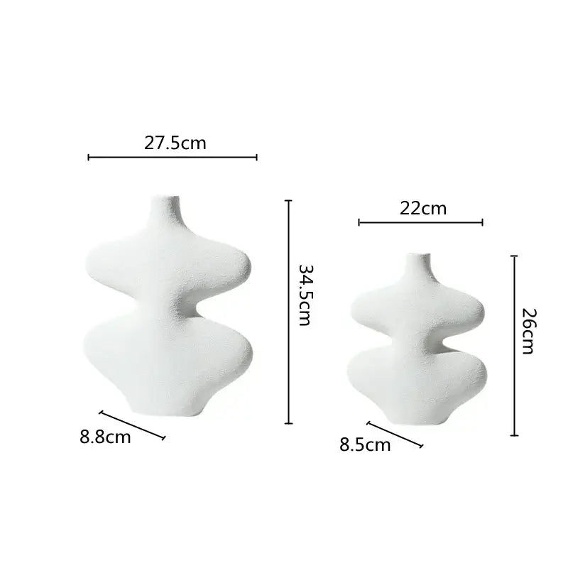 Geometric black & white ceramic vase set living room decor