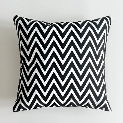 Geometric black & white embroidered cushion cover living room decor