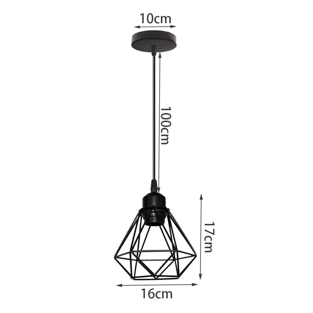 Geometric black & white iron frame pendant chandelier dining room