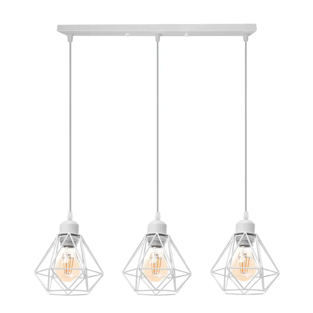 Geometric black & white iron frame pendant chandelier dining room