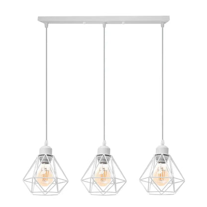 Geometric black & white iron frame pendant chandelier dining room