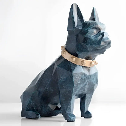 Geometric blue french bulldog coin bank bedroom decor
