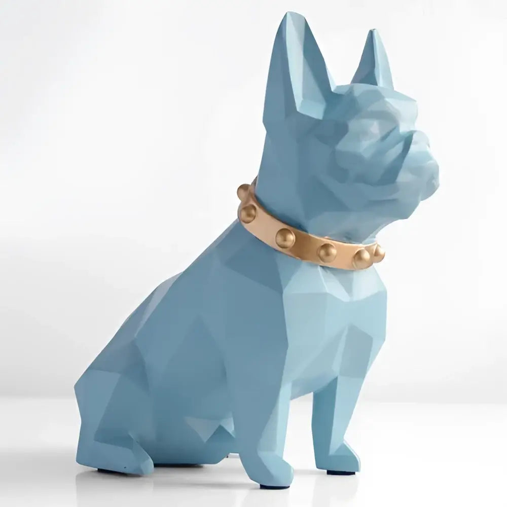 Geometric blue french bulldog coin bank bedroom decor
