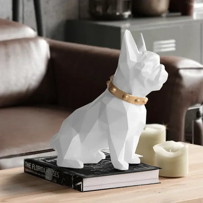 Geometric blue french bulldog coin bank bedroom decor