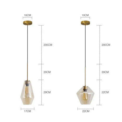 Geometric brass and glass chandelier lighting – kitchen pendant light