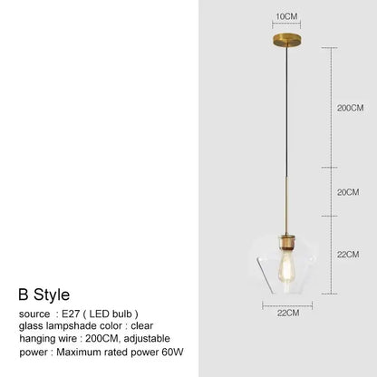 Geometric brass and glass chandelier lighting – kitchen pendant light