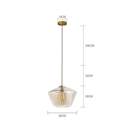 Geometric brass and glass chandelier lighting – kitchen pendant light