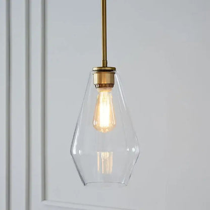 Geometric brass glass pendant lights set for living room