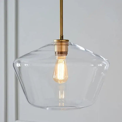 Geometric brass glass pendant lights set for living room