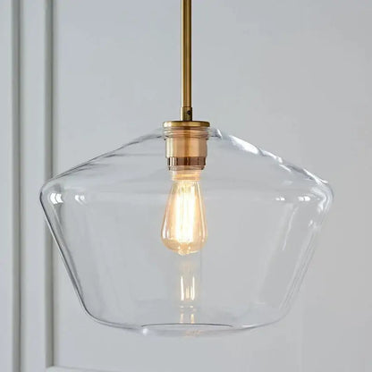 Geometric brass glass pendant lights set for living room