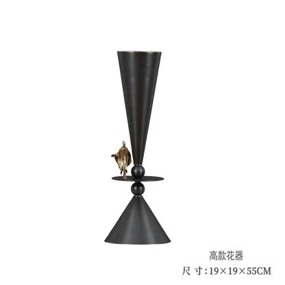 Geometric bronze black & gold cocktail glasses dining room figurines