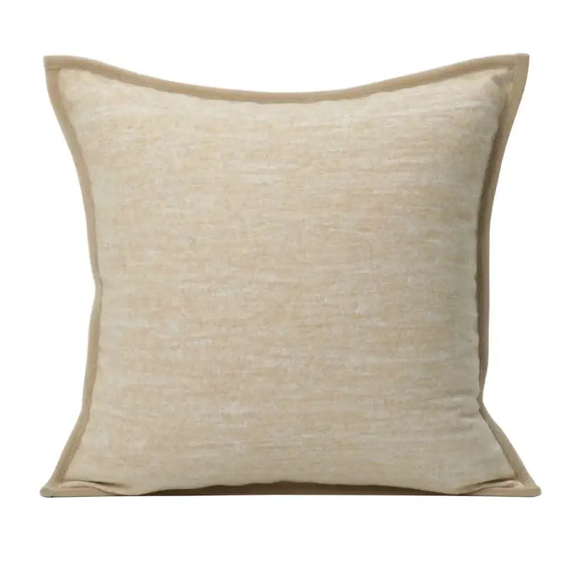 Geometric brown leather splicing throw pillow cover living room decor