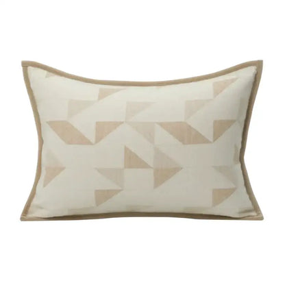 Geometric brown leather splicing throw pillow cover living room decor
