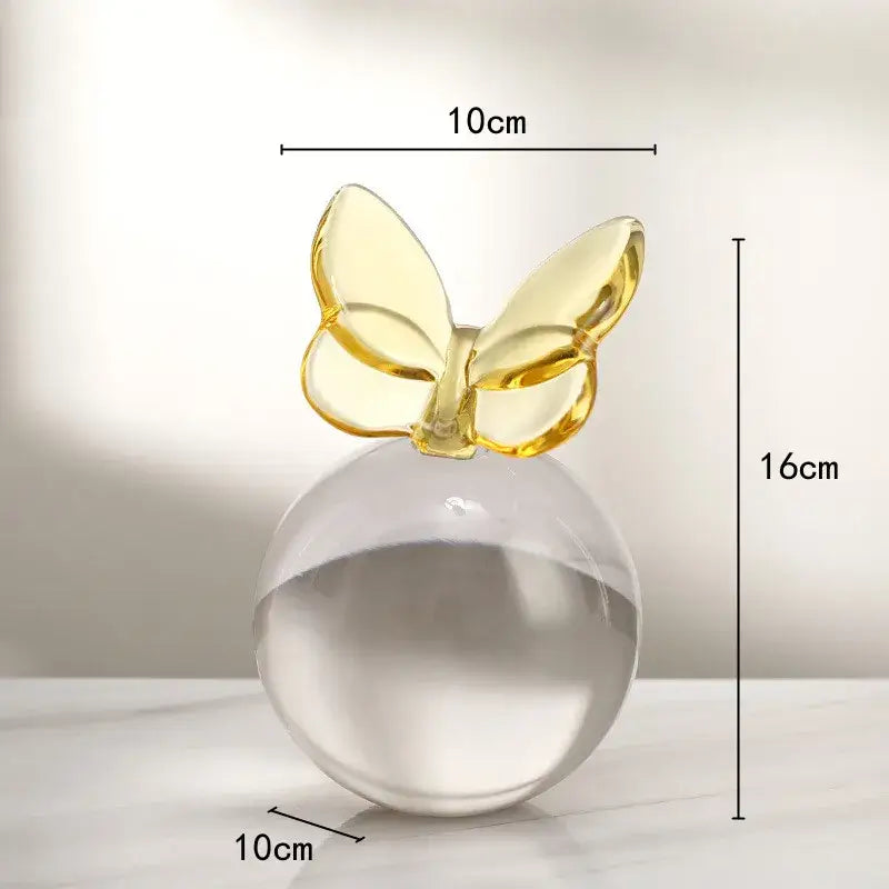 Geometric butterfly blue & pink crystal ball living room decor