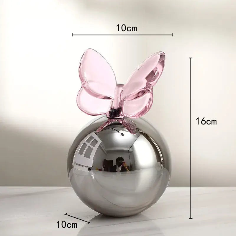 Geometric butterfly blue & pink crystal ball living room decor