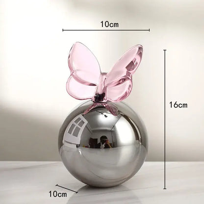 Geometric butterfly blue & pink crystal ball living room decor