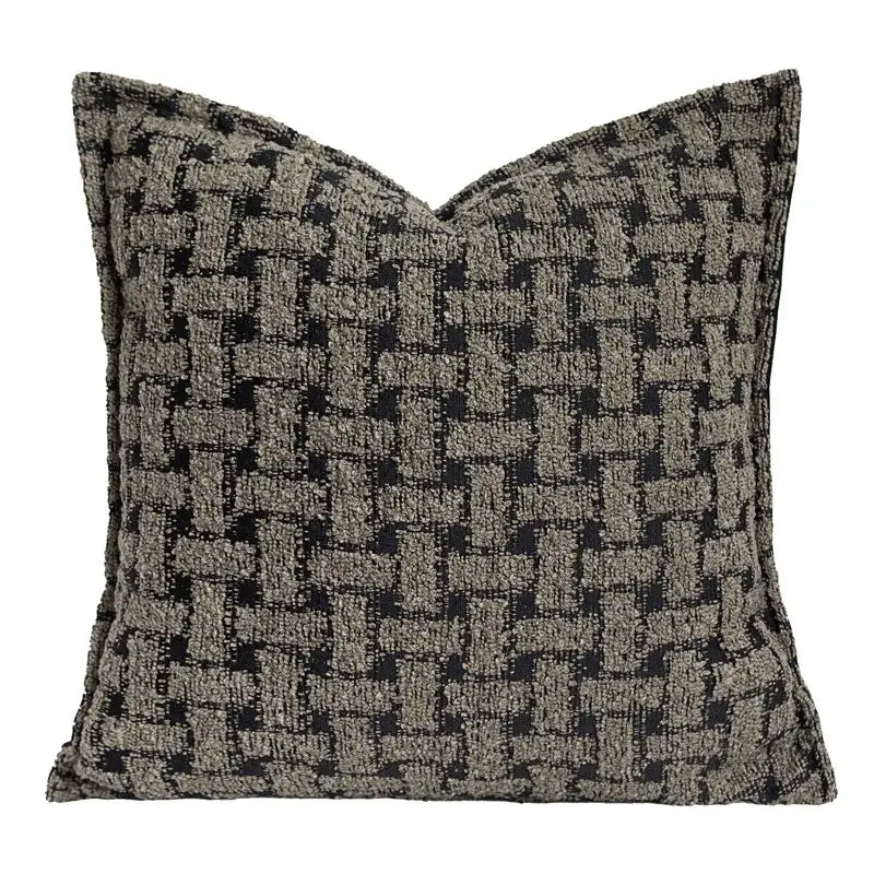 Geometric caramel color velvet cushion cover living room throw pillow