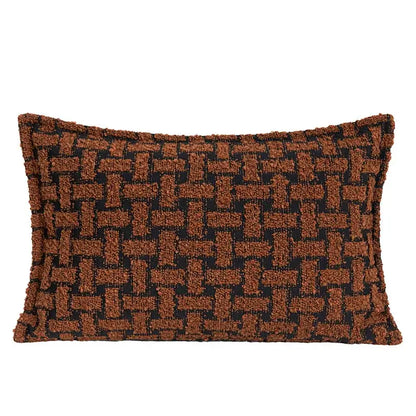 Geometric caramel color velvet cushion cover living room throw pillow