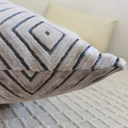 Geometric chenille flocking cushion cover for living room decor