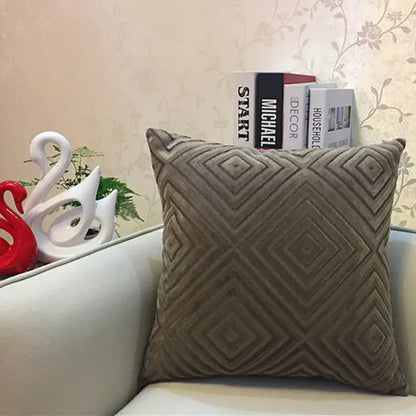 Geometric chenille flocking cushion cover for living room decor